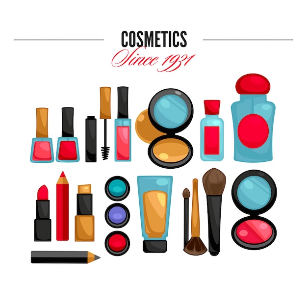 Premium Vector | Cosmetics and fashion make up objects