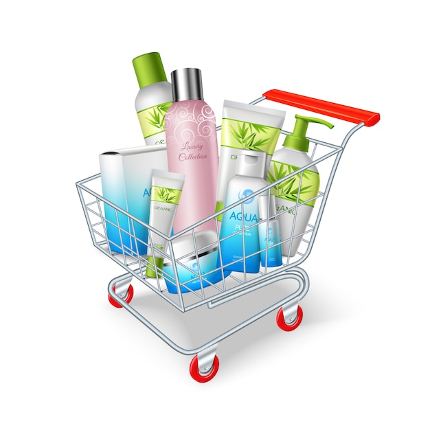 Free Vector | Cosmetics shopping cart