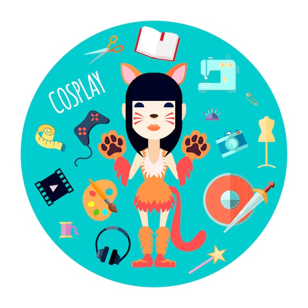 Download Free Download Free Cosplayer Character Girl In Self Made Cat Costume Use our free logo maker to create a logo and build your brand. Put your logo on business cards, promotional products, or your website for brand visibility.