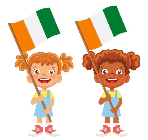 Download Premium Vector | Cote d'ivoire - ivory coast flag in hand. children holding flag. national flag ...