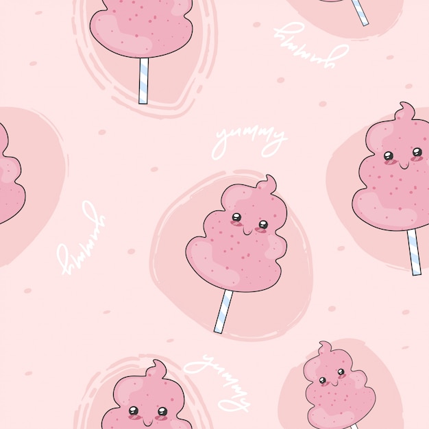 Premium Vector | Cotton candy seamless pattern