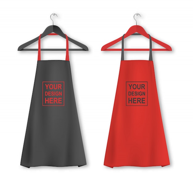 Download Premium Vector | Cotton kitchen apron icon set with ...