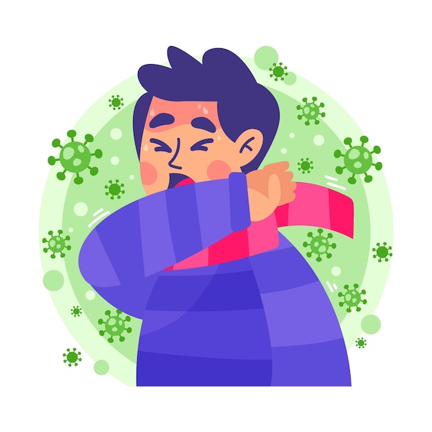 Free Vector | Coughing person concept