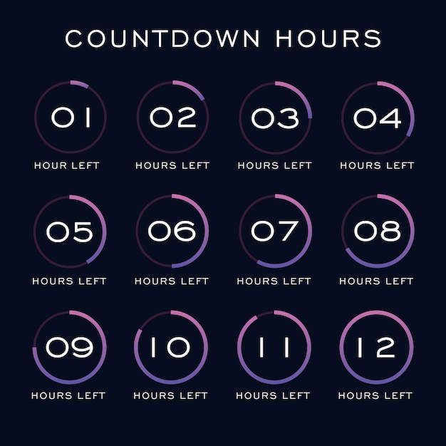 Premium Vector Countdown hours template