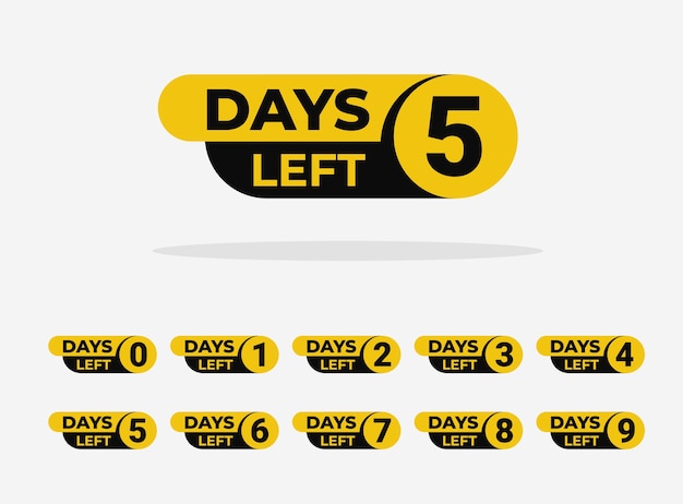 Premium Vector Countdown Left Days Banner Design With Number Nine Eight Seven Six Five Four Three Two One Zero Days