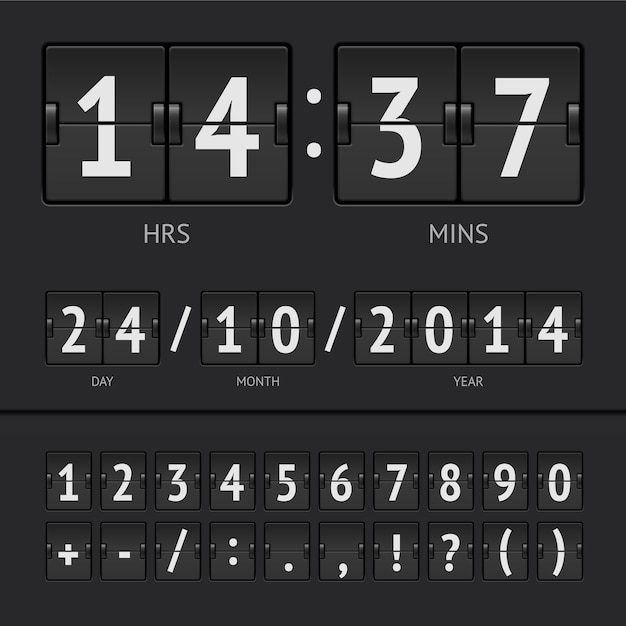 Premium Vector Countdown Timer And Scoreboard Numbers