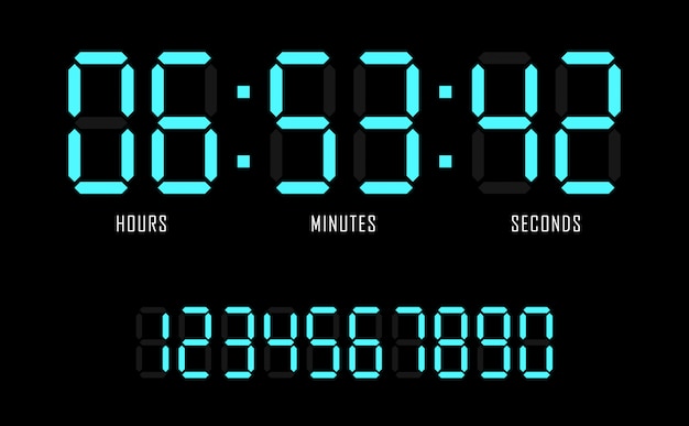 カウントダウンウェブサイトベクトルフラットテンプレートデジタル時計タイマーの背景 プレミアムベクター