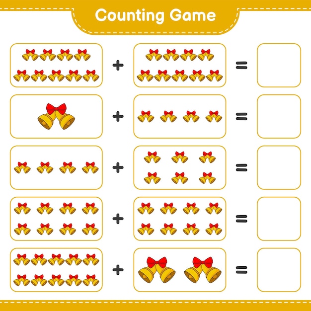 Premium Vector | Counting game, count the number of christmas bell and ...