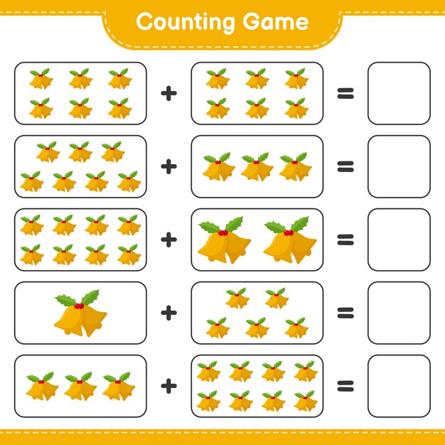 Premium Vector | Counting game, count the number of christmas bell and ...