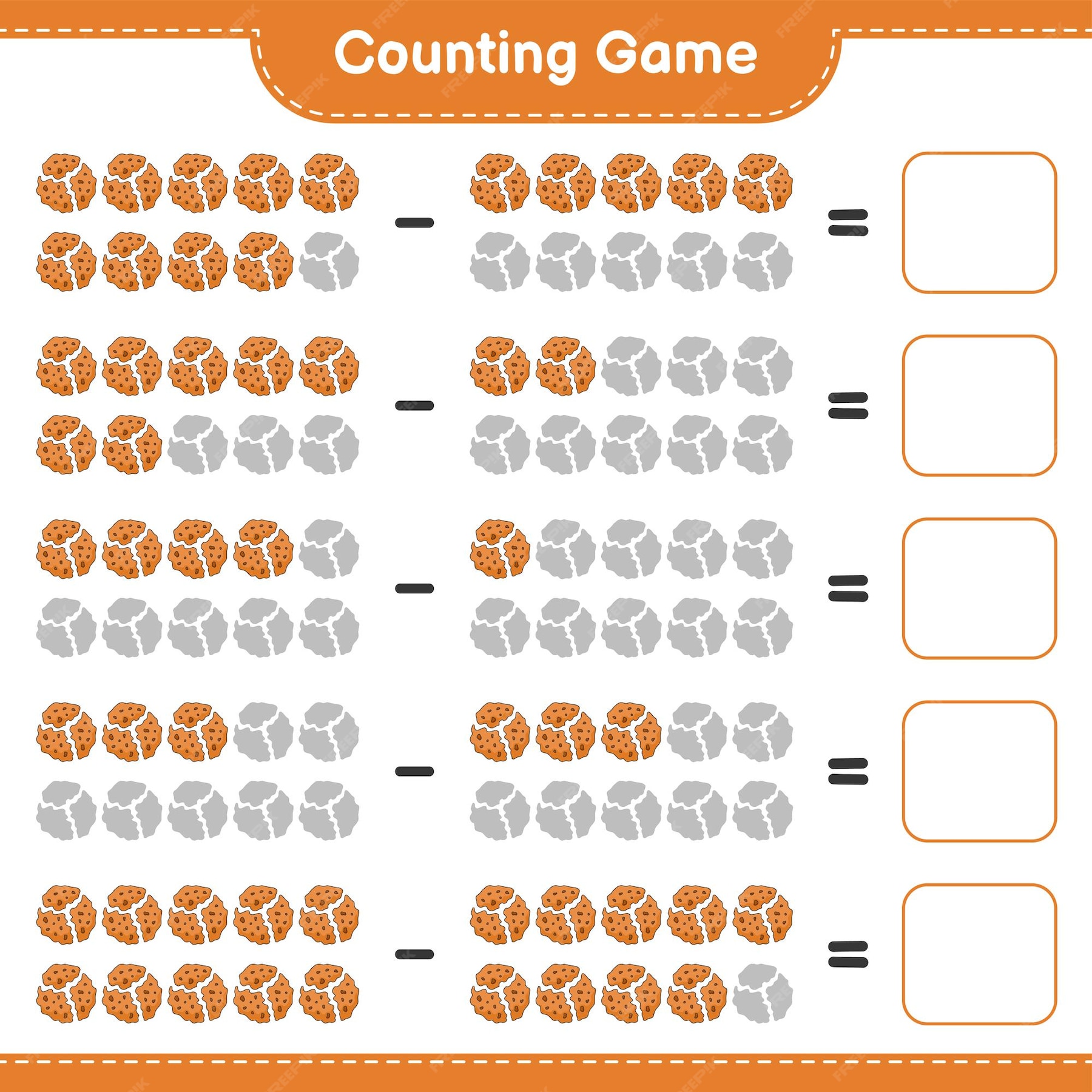 Premium Vector | Counting game, count the number of cookie and write