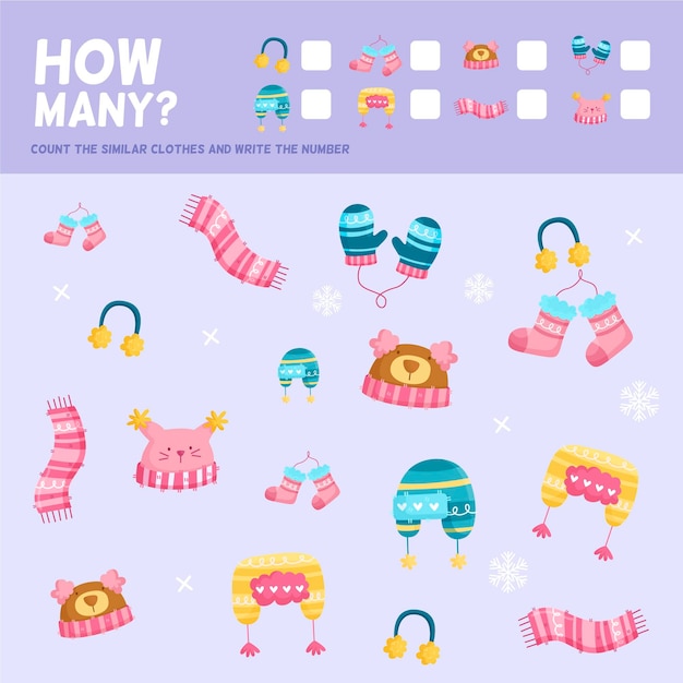 冬服を使ったカウントゲーム プレミアムベクター