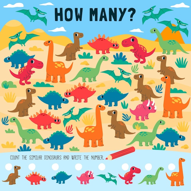 dinosaur counting printables