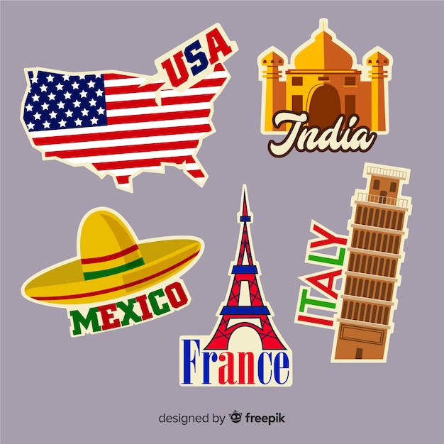 free world travel stickers