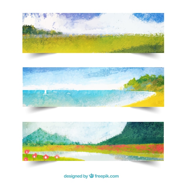 Countryside landscape banners