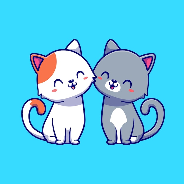 Premium Vector | Couple of cat cartoon illustration