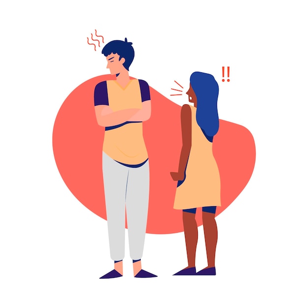 Free Vector | Couple conflicts concept