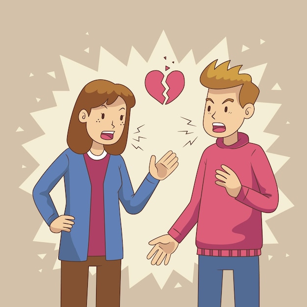 Couple conflicts concept | Free Vector