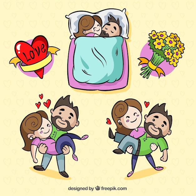 Couple designs collection Vector Free Download