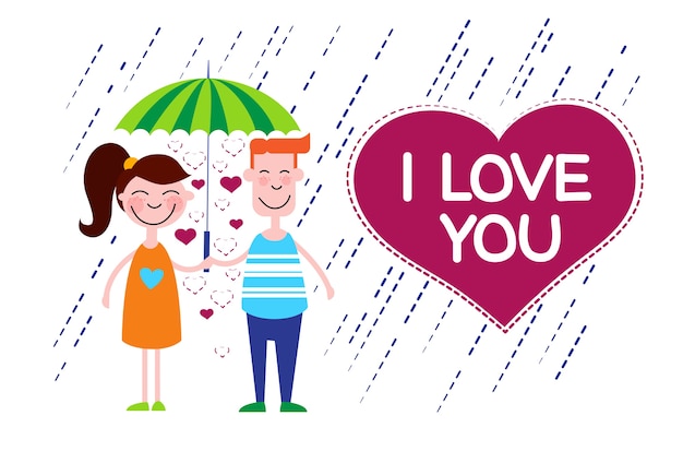 Premium Vector Couple Love Under Umbrella Heart Shape 