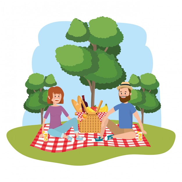 Premium Vector Couple And Picnic 6434