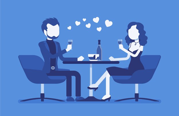 Download Couple on a romantic date Vector | Premium Download