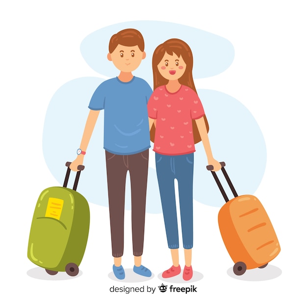 Free Vector | Couple traveling