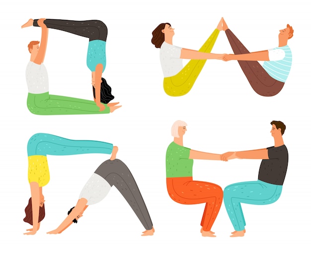 Premium Vector Couple Yoga Poses