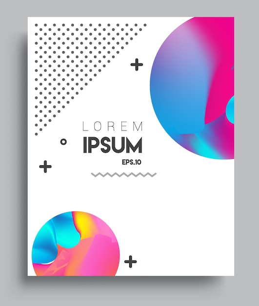 Premium Vector | Cover design template with abstract and colorful ...