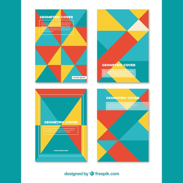 Free Vector | Cover template with geometric shapes