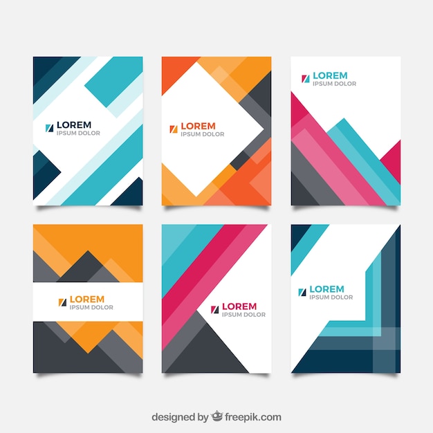 Free Vector | Cover template with modern geometric shapes