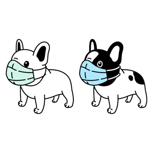 犬フレンチブルドッグフェイスマスクcovid 19コロナウイルス漫画