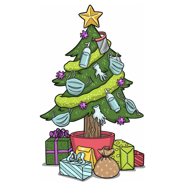 Download Free Vector | Covid christmas tree