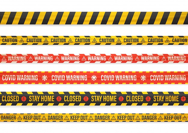 Download Free Covid Warning Stay Home Closed Different Warning Tapes Isolated Use our free logo maker to create a logo and build your brand. Put your logo on business cards, promotional products, or your website for brand visibility.