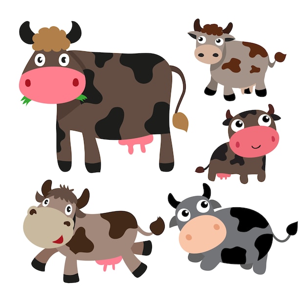 Premium Vector | Cow character vector design