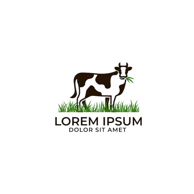 Cow farm logo Premium Vector