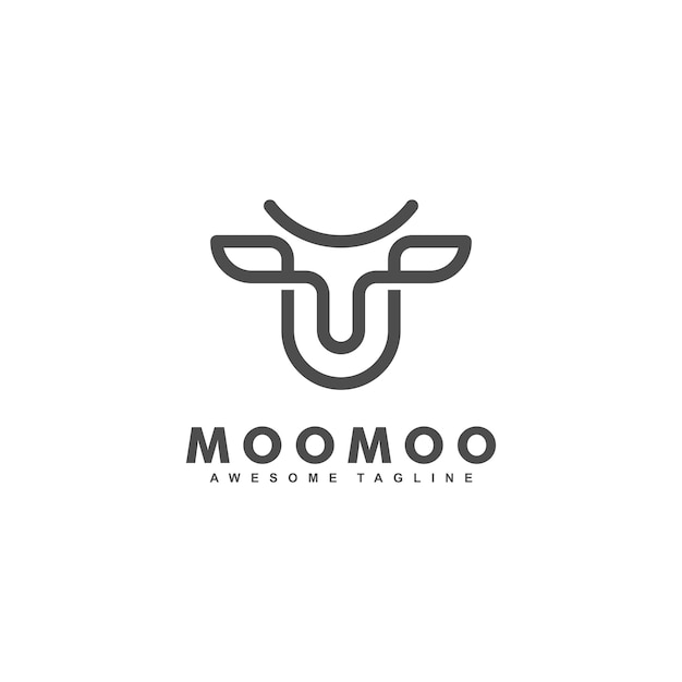 Cow leaf concept illustration vector design template Premium Vector