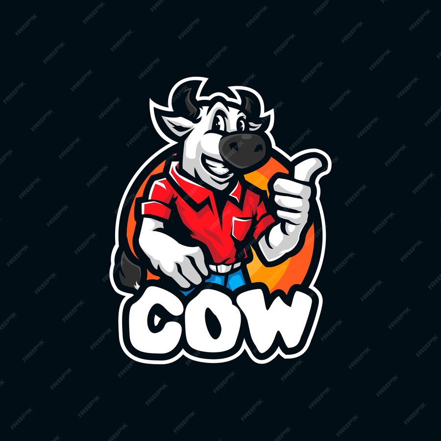 Premium Vector Cow Mascot Logo Design With Modern Illustration Concept Style For Badge Emblem 1513