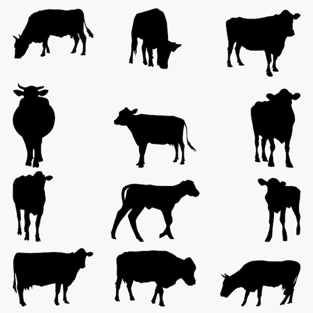 Download Cow silhouettes | Premium Vector