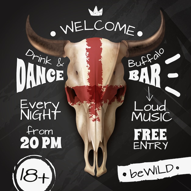 Download Cow skull poster | Free Vector