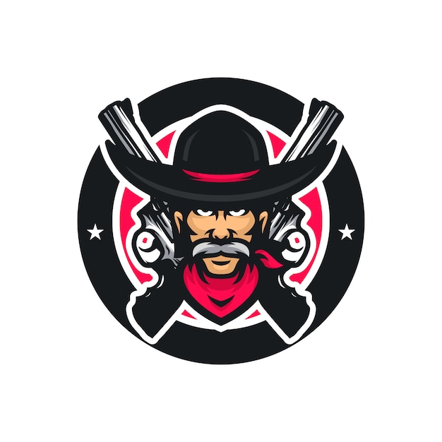 Premium Vector | Cowboy vector mascot icon illustration