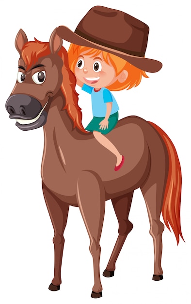 Download A cowgirl riding horse | Premium Vector