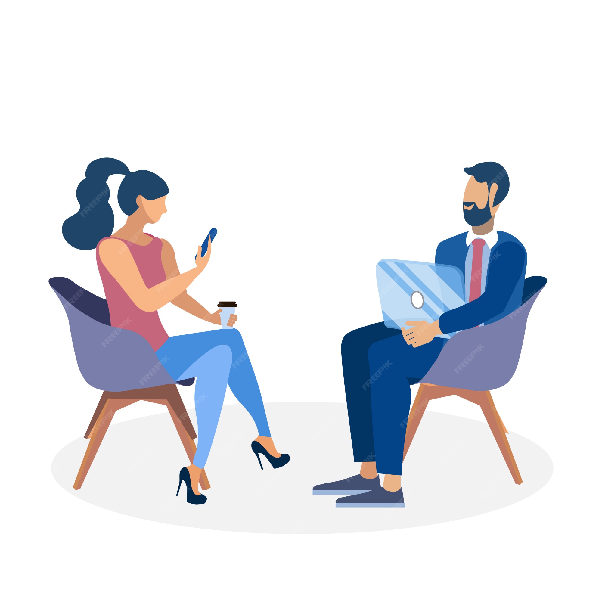 Premium Vector | Coworker business conversation flat illustration