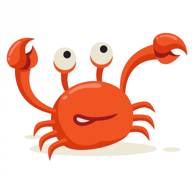 Premium Vector | A crab lifts its leg in white background