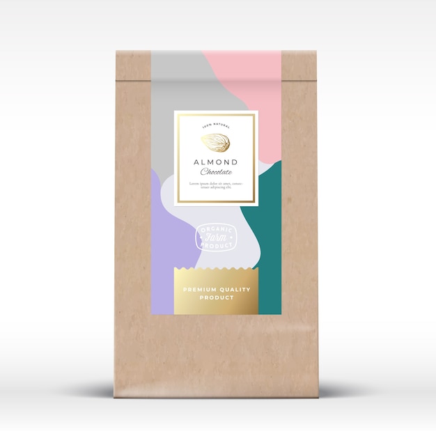 Download Premium Vector | Craft paper bag with almond chocolate ...