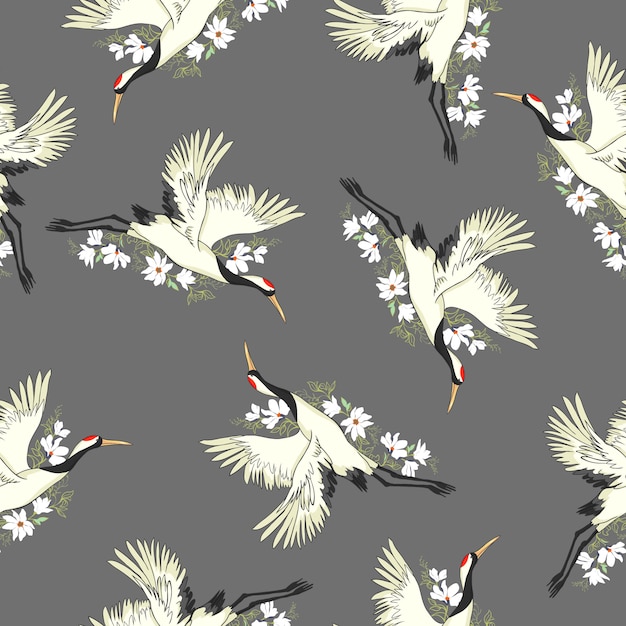 Premium Vector Crane, pattern, vector, illustration