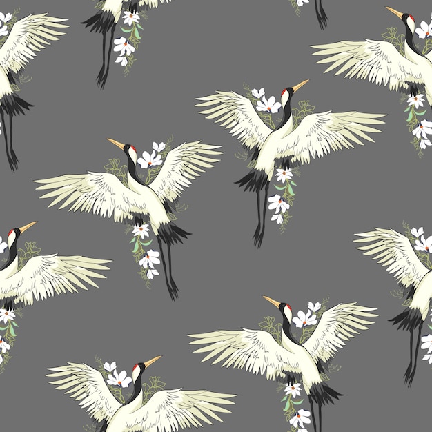 Premium Vector | Crane pattern