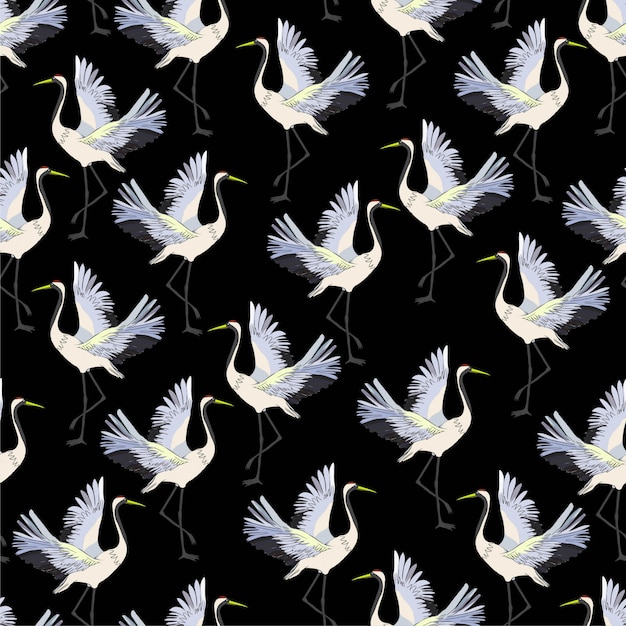 Crane pattern Vector Premium Download