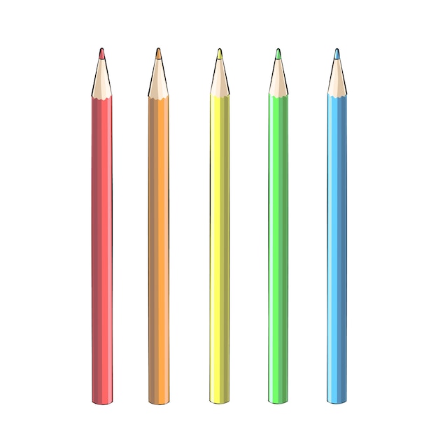 Premium Vector | Crayons isolated over white background