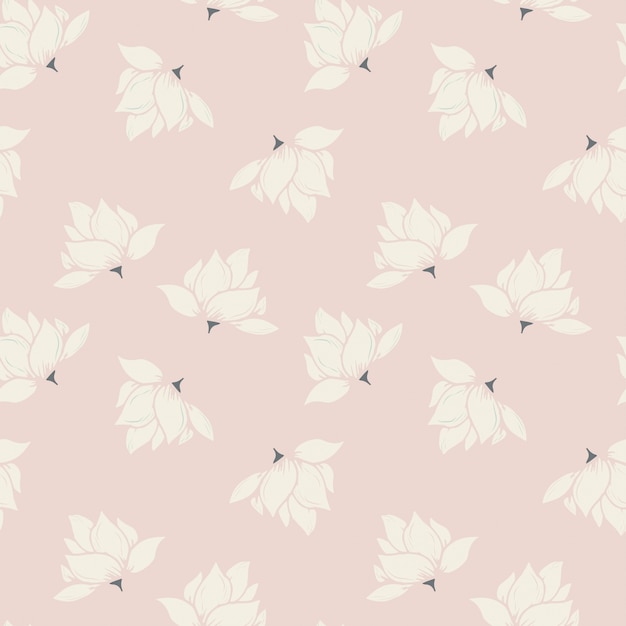 Premium Vector | Cream and pink floral seamless pattern, grey accent