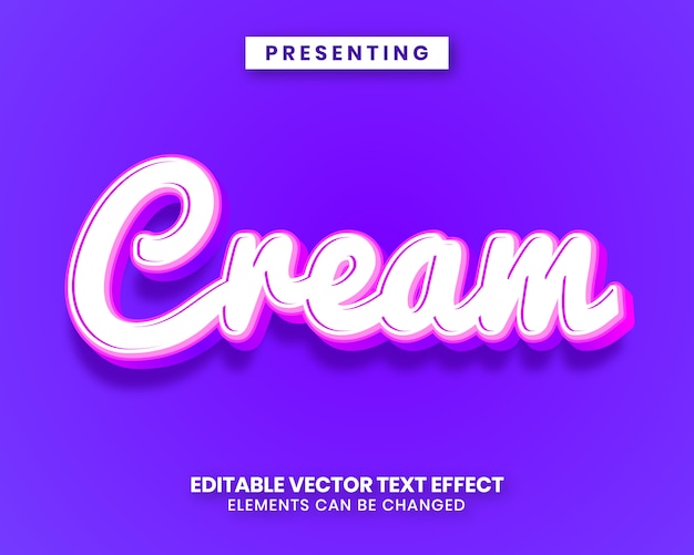 Premium Vector | Cream style editable text effect